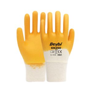 BEYBİ KN250 NİTRİL ELDİVEN SARI BEYAZ NO:10